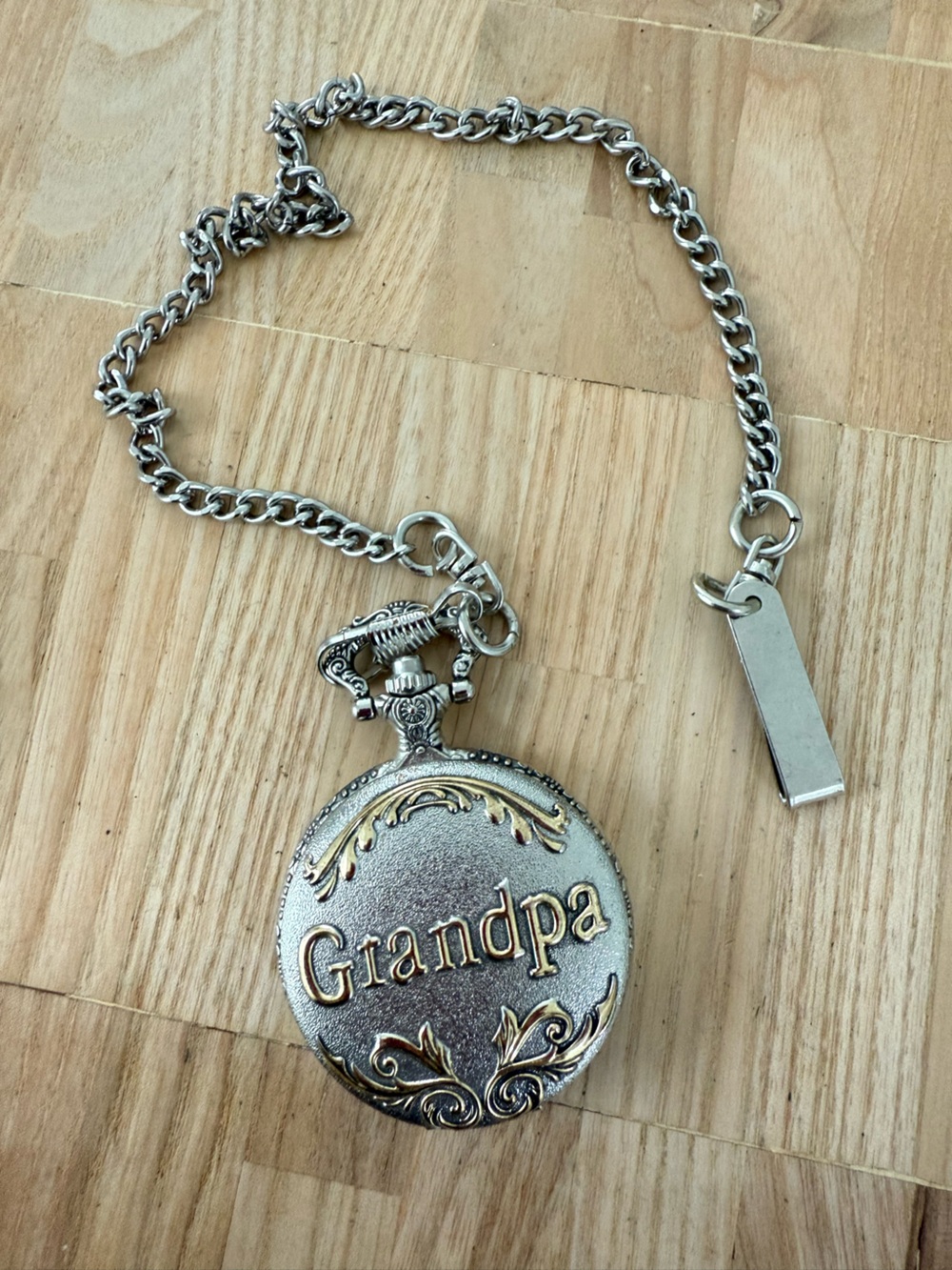 Unbranded grandpa two tone pocket watch NEW BATTERY